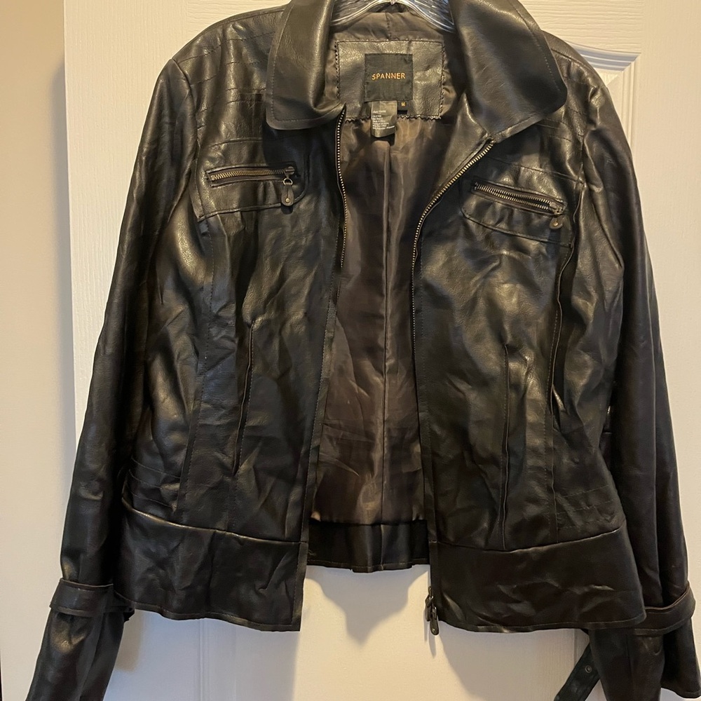 SPANNER Dark Brown Vegan Leather Women's Jacket